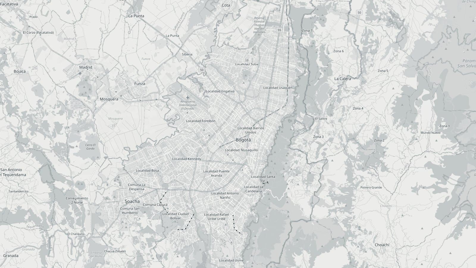 Mapa de Bogotá, Colombia