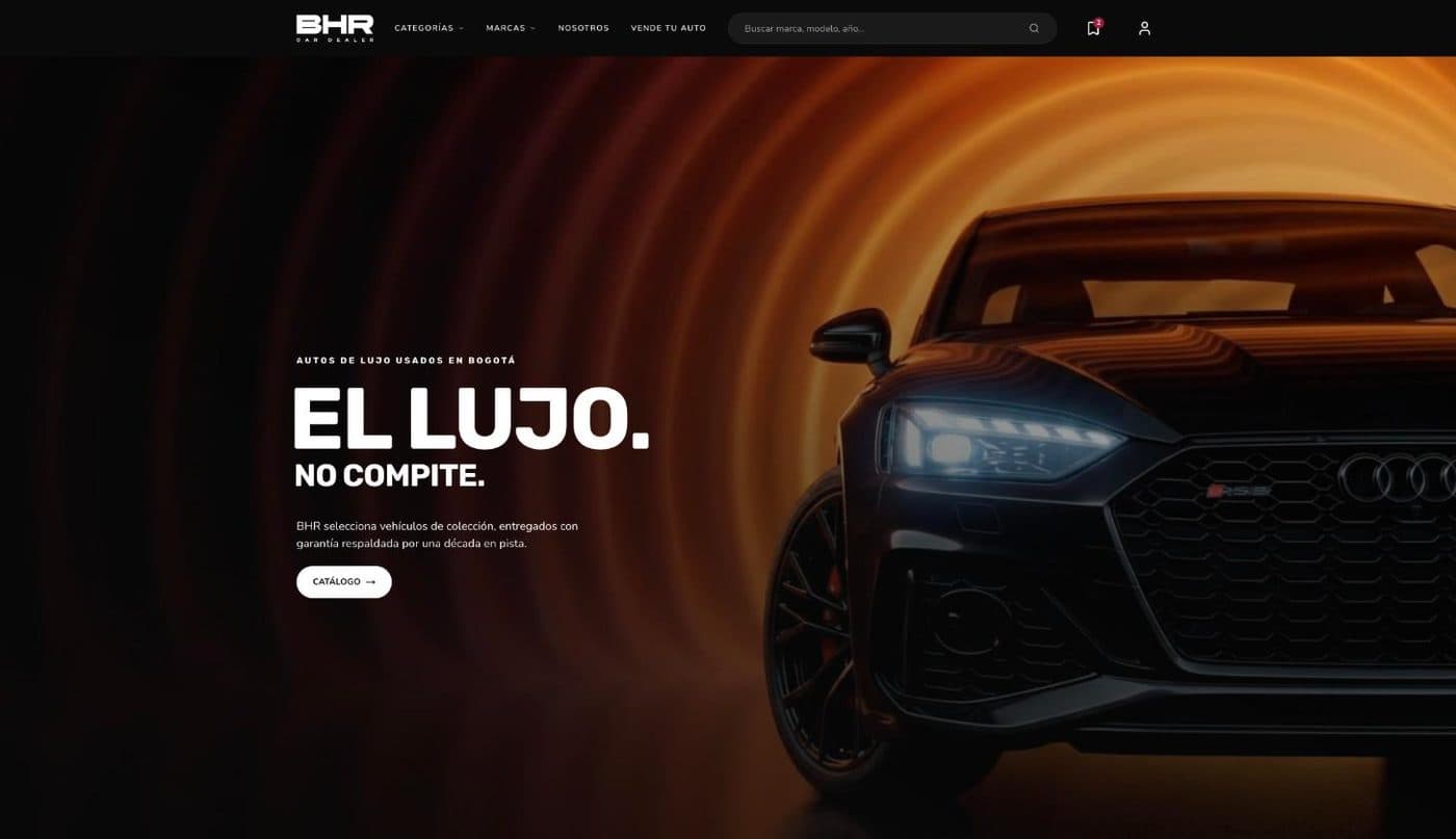 Vista previa de la web BHR Autos