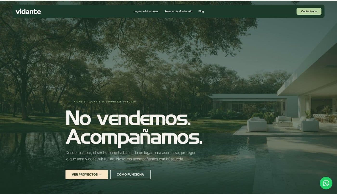 Vista previa de la web Vidante